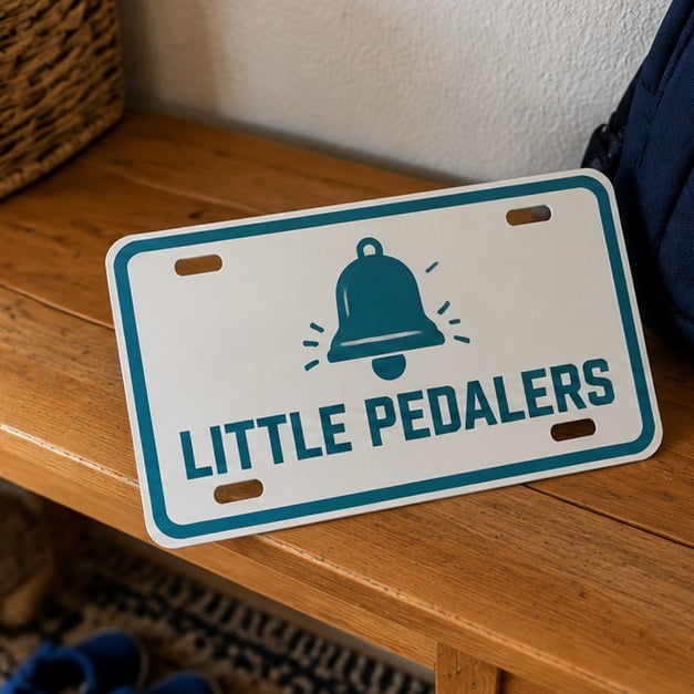 Customer photo of a kids bike plate