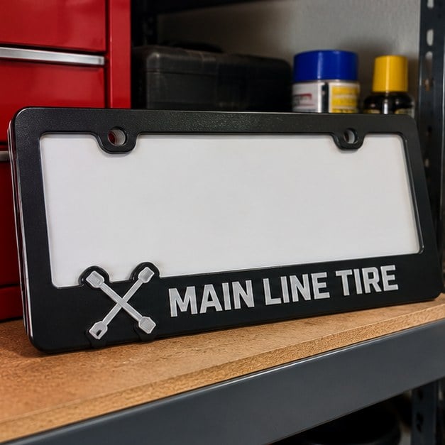 Customer photo of a branded plate frame